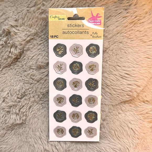 💎 3/$10 set of 2 pastel abstract botanical puffy autocollant sticker sheets - Picture 5 of 12